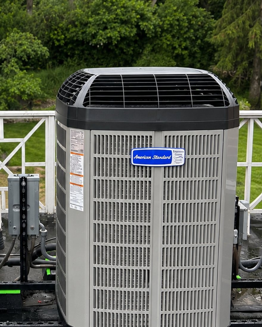 A new American Standard air conditioner installed by Legacy Heating and Air